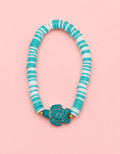 Blue and white turtle bracelet