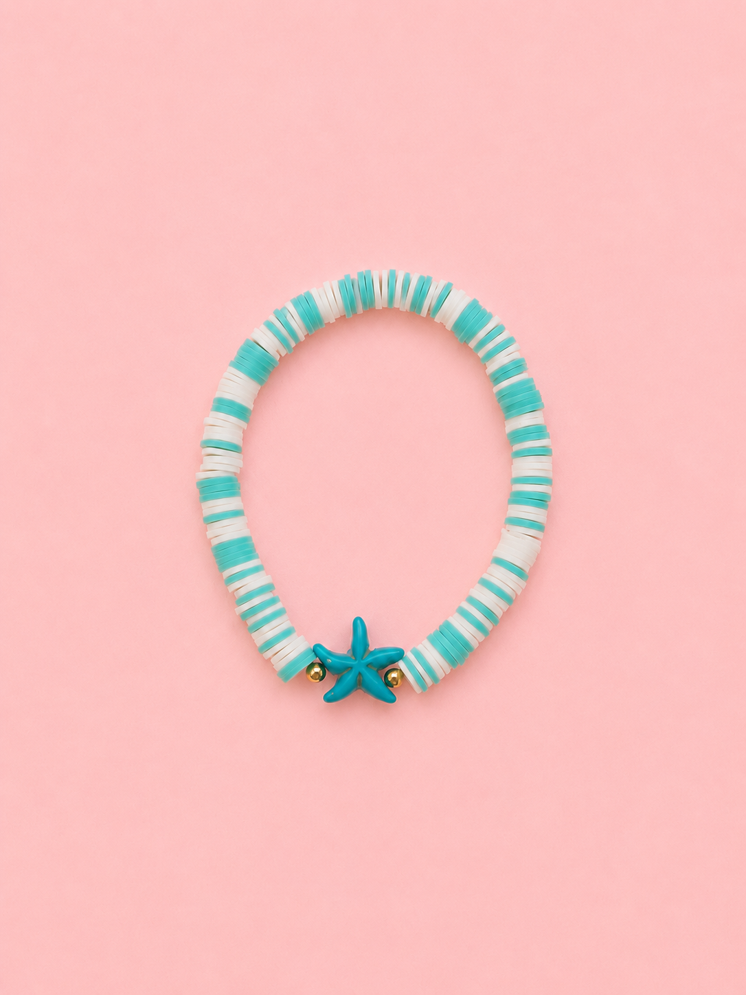 Blue and white starfish bracelet